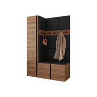 MOBILIER PENTRU HOL Orion IX - culoare lemn de nuc/negru, material plastic/compozit lemnos (124/186/46cm) - MIRJAN24