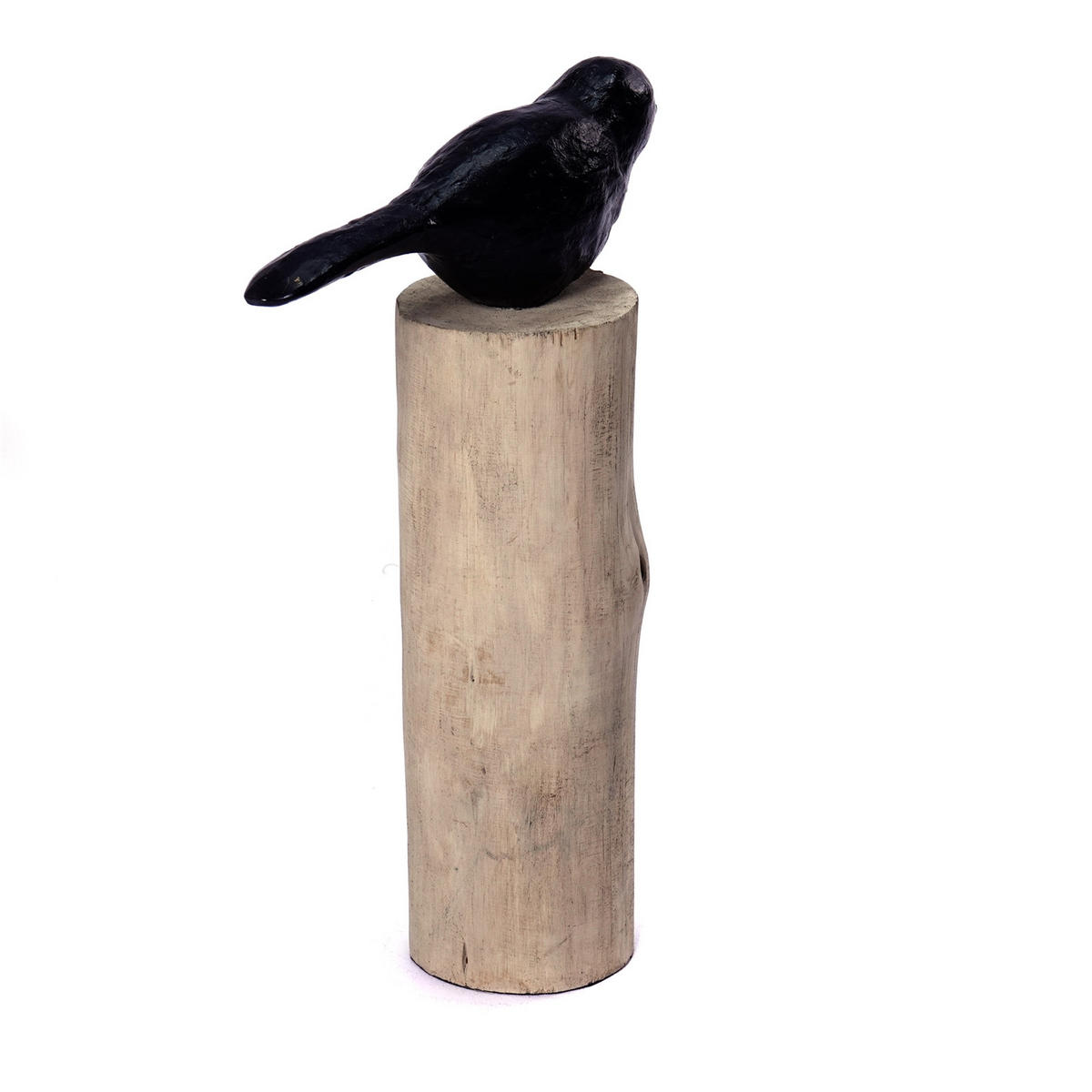 VOGEL-SKULPTUREN-SET Birdy 3-tlg. verschiedene Größen auf Massivholz-Sockel naturfarben - Naturfarben, Holz (10/30/20cm) - CREEDWOOD