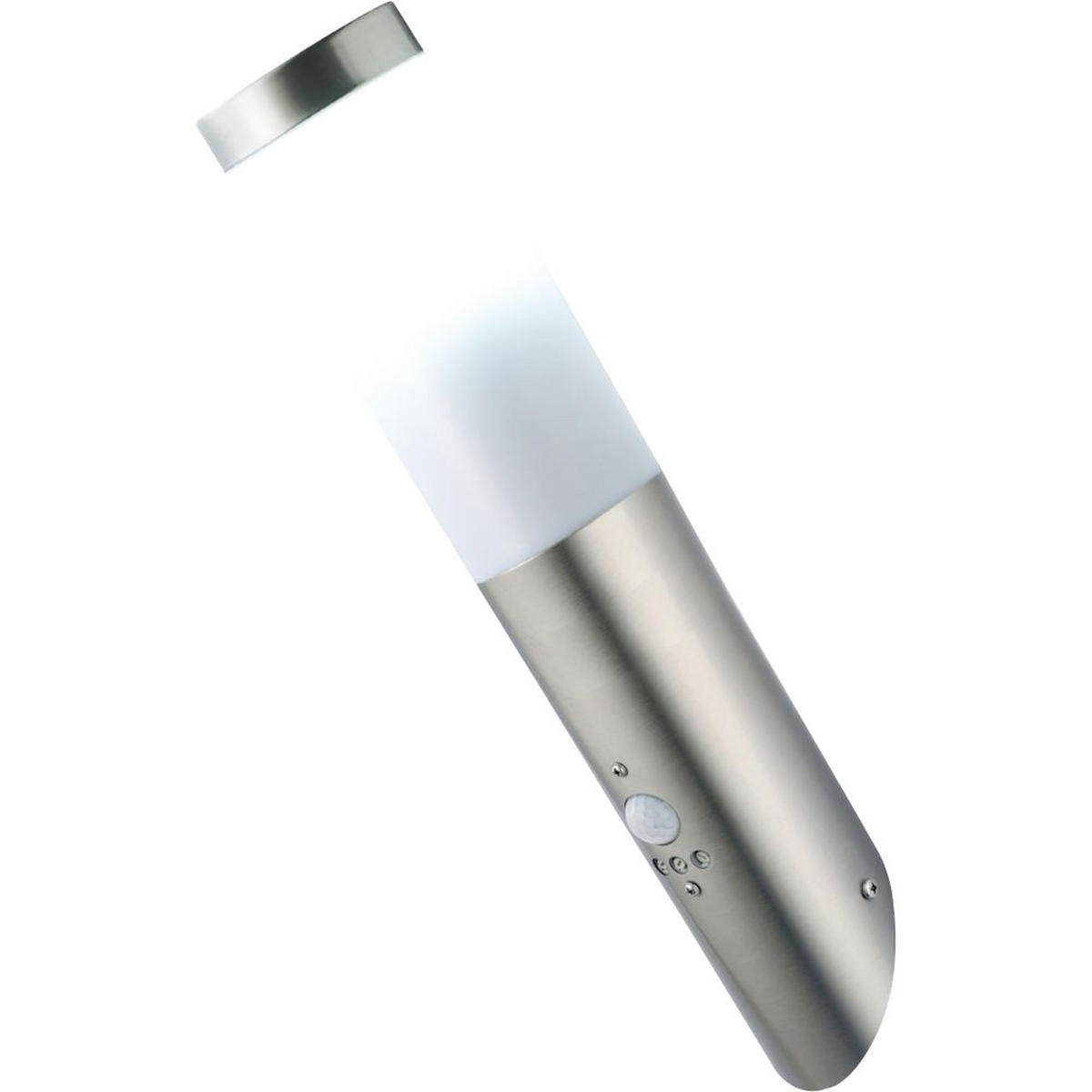 LED AUSSENLEUCHTE Bewegungsmelder Edelstahl Silber - Silberfarben, Metall (7.6/7.6/41cm)