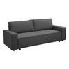 SOFA 3-Sitzer, Grau - Grau, Textil (93/82/220cm) - Oviala