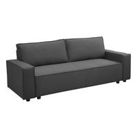 SOFA 3-Sitzer, Grau - Grau, Textil (93/82/220cm) - Oviala