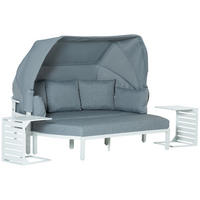GARTENMÖBEL, Aluminium, Polyester, Grau - Grau, Metall - Outsunny