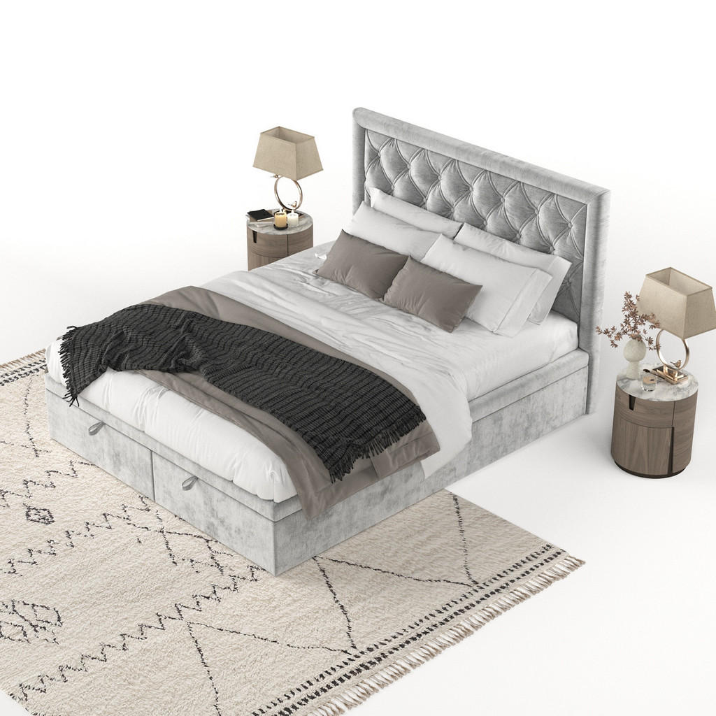 Thumbnail - AltaBeds Polsterbett, Hellgrau, Textil, Buche, Kiefer, 180x200 cm, Oeko-Tex® Standard 100, Handmade in Europe, Schlafzim...