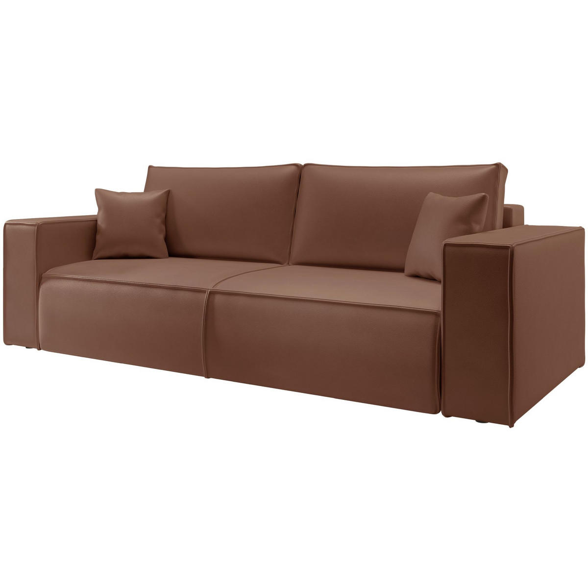 3-SITZER SCHLAFSOFA Farese Cuero Braun, Kunstleder - Schwarz/Braun, Kunststoff/Textil (257/86/102cm) - Selsey
