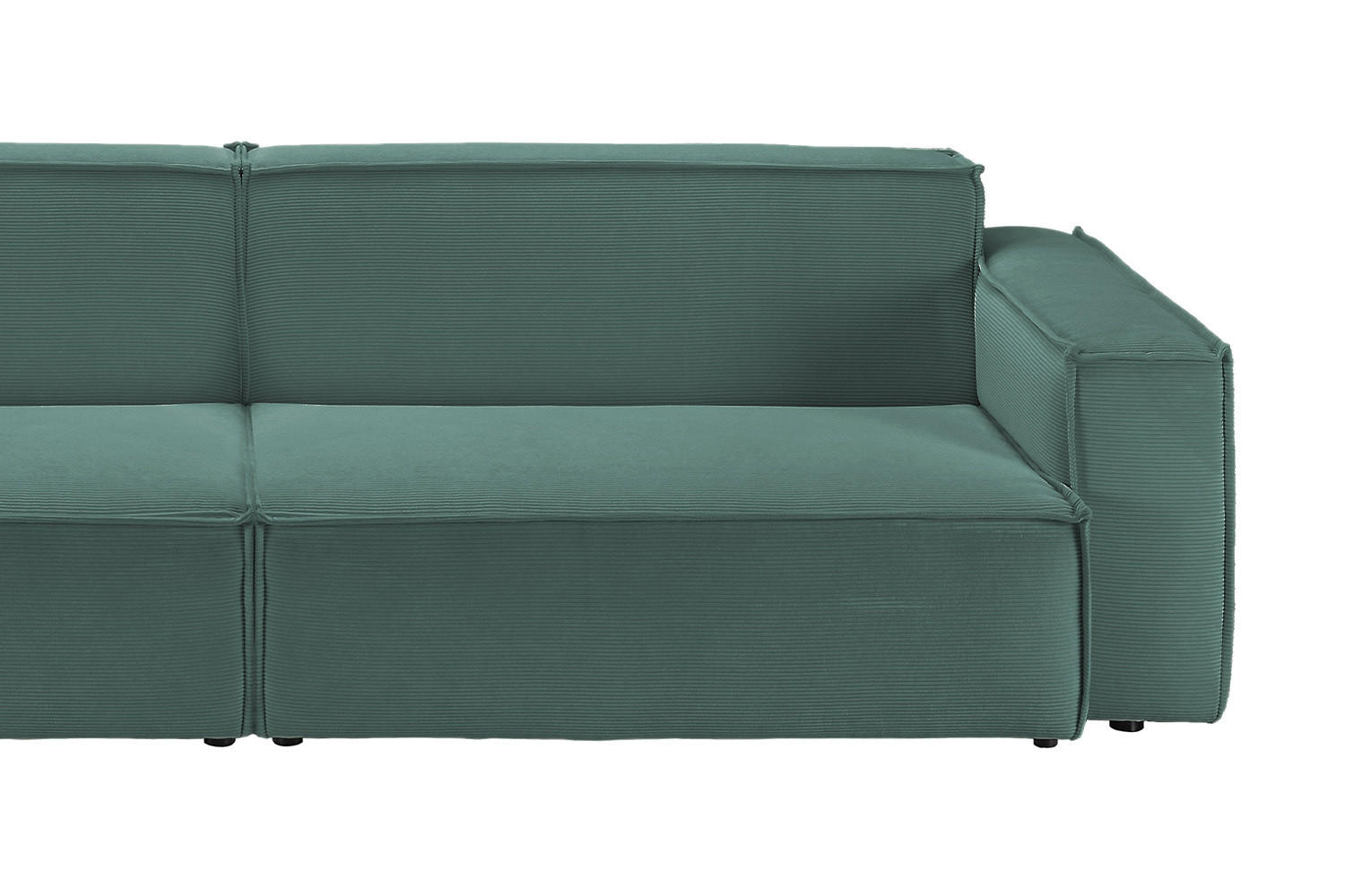 SOFA SAMU Dunkelgrün Cord - Dunkelgrün/Schwarz, Textil (236/72/106cm) - KAWOLA