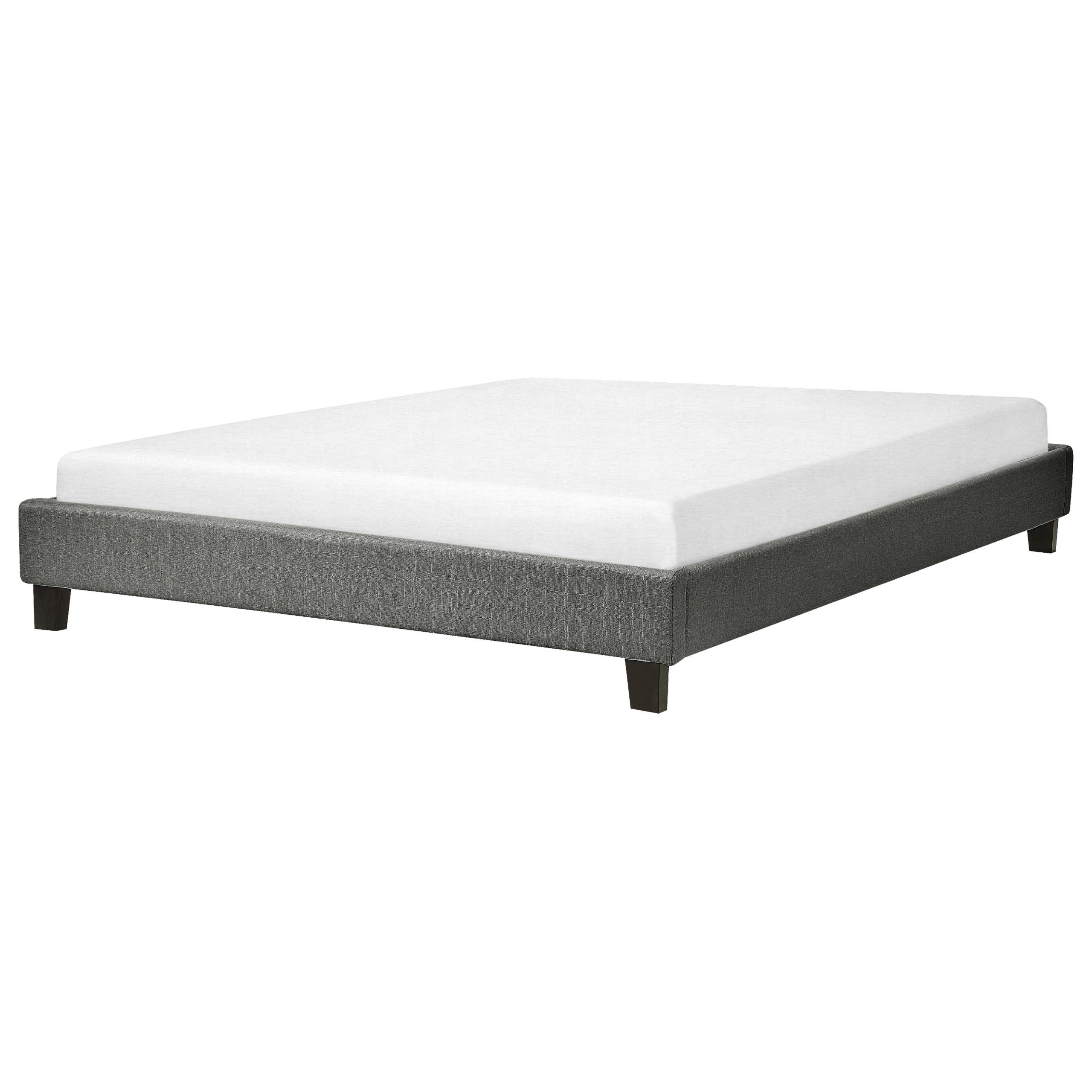 POLSTERBETT mit Lattenrost 160x200 cm Grau Roanne - Grau, Textil (160/200cm) - Beliani