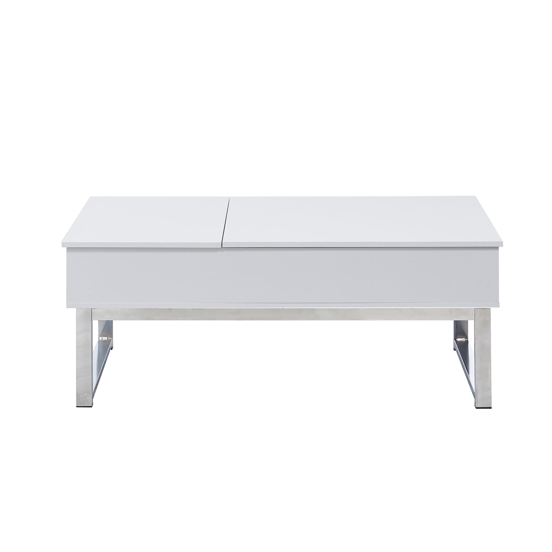 COUCHTISCH FLOWER/ 110x55cm - Weiß und verchromtes Metall - Weiß, Holzwerkstoff (100/64/63cm) - Weber Industries