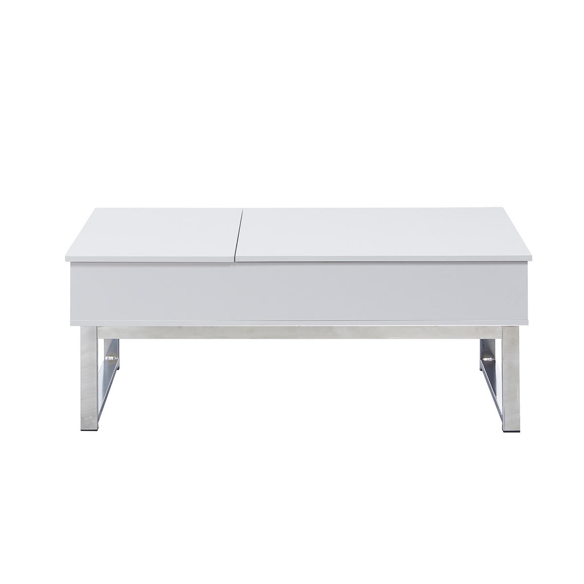 COUCHTISCH FLOWER/ 110x55cm - Weiß und verchromtes Metall - Weiß, Holzwerkstoff (100/64/63cm) - Weber Industries