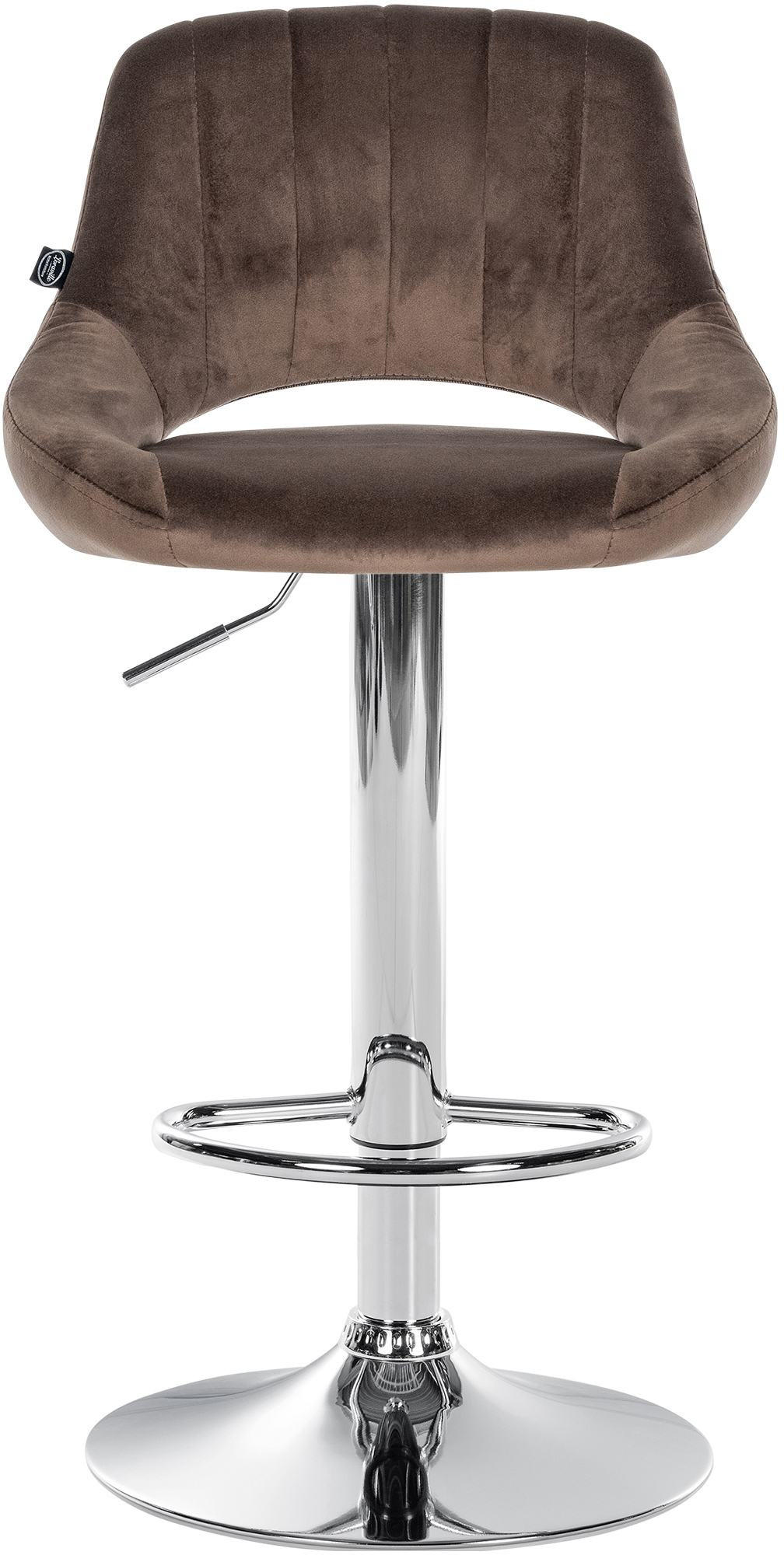 BARHOCKER 2er Set Samt braun - Chromfarben/Braun, Textil (47/85/48cm) - CLP