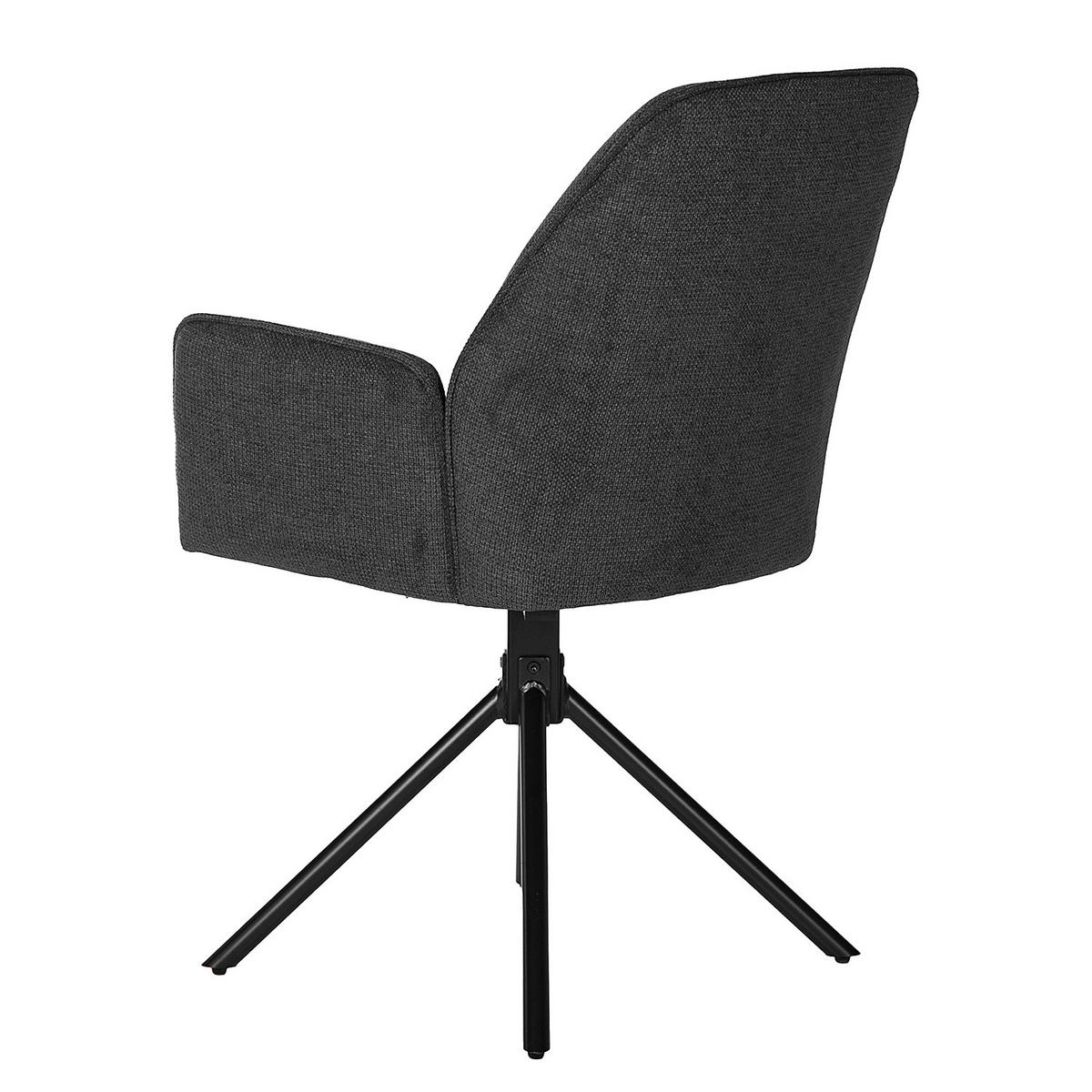 DREHBARER ARMLEHNENSTUHL - Textil / Eisen - Anthrazit, Textil/Metall (59/88/63cm) - home24