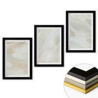 WANDBILDER 3er-Set - 20x30 cm Schwarzer Rahmen - Leuchtende Farben, abstrakter Boho-Stil - Schwarz, Kunststoff (20/30cm) - ArtPrintCave