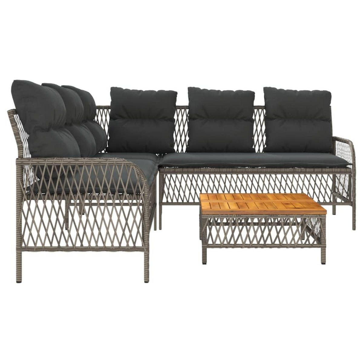GARTEN-SOFAGARNITUR 2-teilig Mit Auflagen Poly Rattan Grau - Grau, Kunststoff - vidaXL