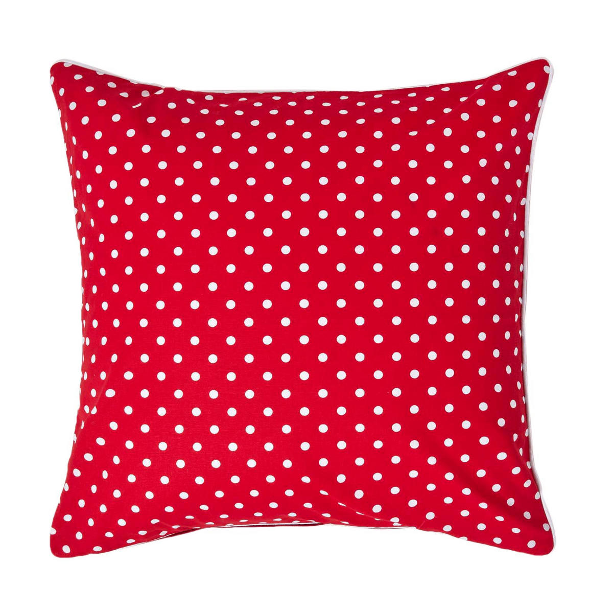 KISSENHÜLLE Polka Dots 60/60 cm, 100% Baumwolle - Rot, Textil (60/60cm) - Homescapes