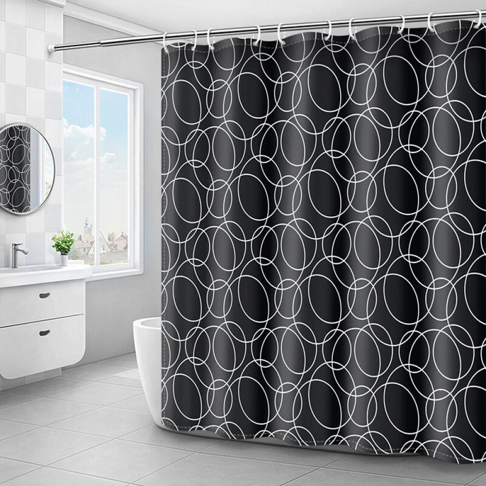 Mcboson Duschvorhang Schwarz 180x180 cm