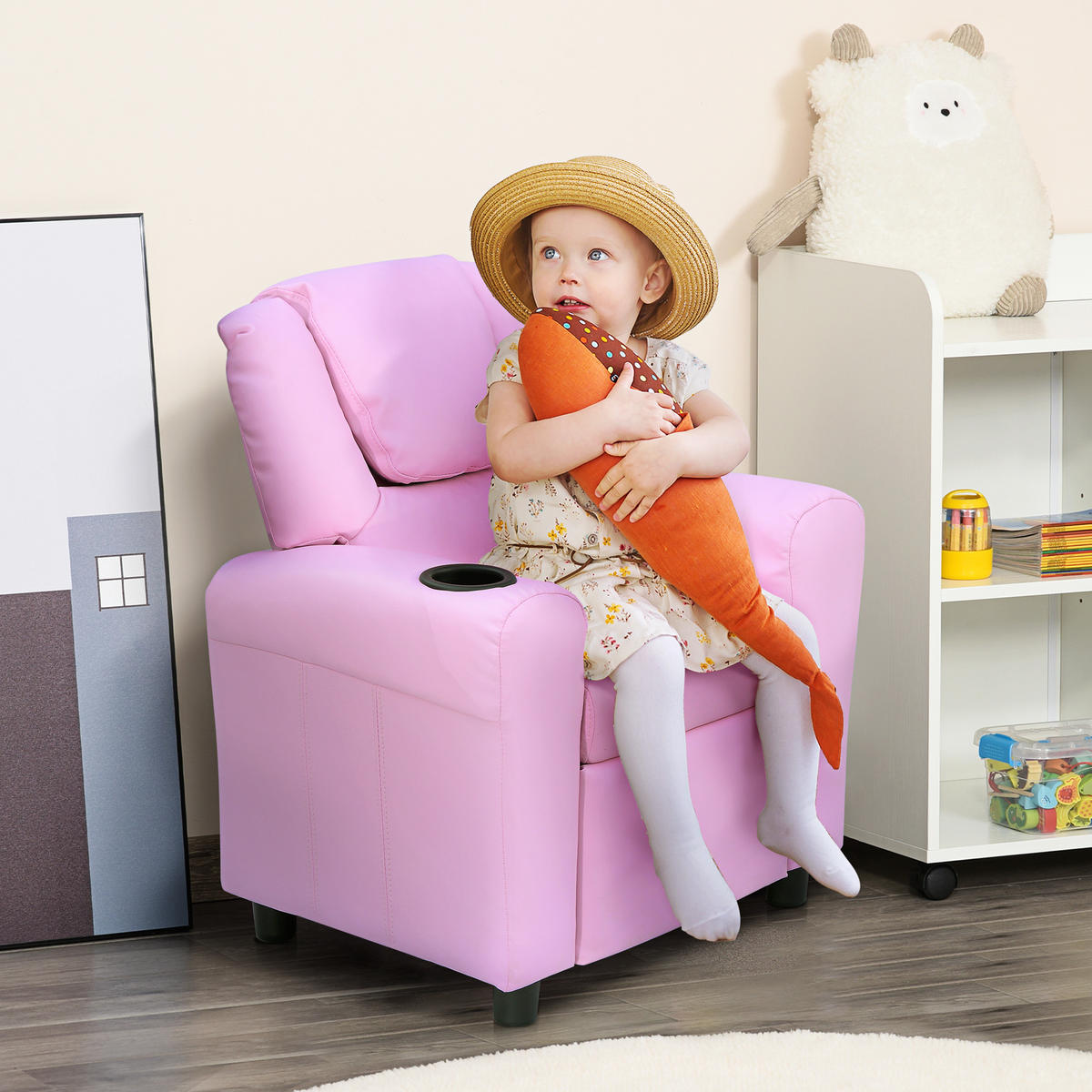 KINDERSESSEL, Rosa, Schaumstoff, Metall - Rosa, Kunststoff (56/69/62cm) - HOMCOM