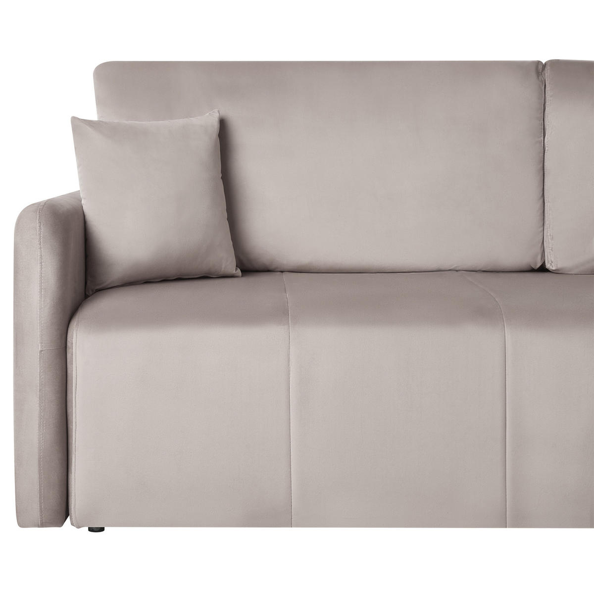 ROZKLÁDACÍ POHOVKA 3-místná Sametová látka Taupe Egge - šedohnědá, textil (220/88/93cm) - Beliani