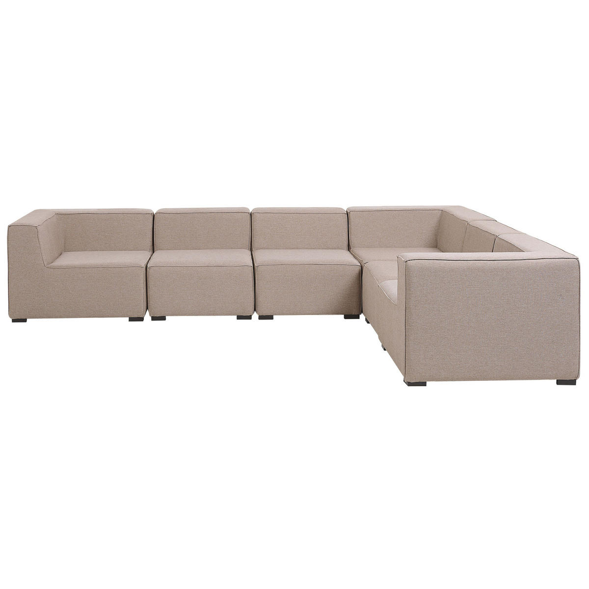 LOUNGE SET 7-Sitzer beige rechtsseitig modular Arezzo - Beige, Textil - Beliani