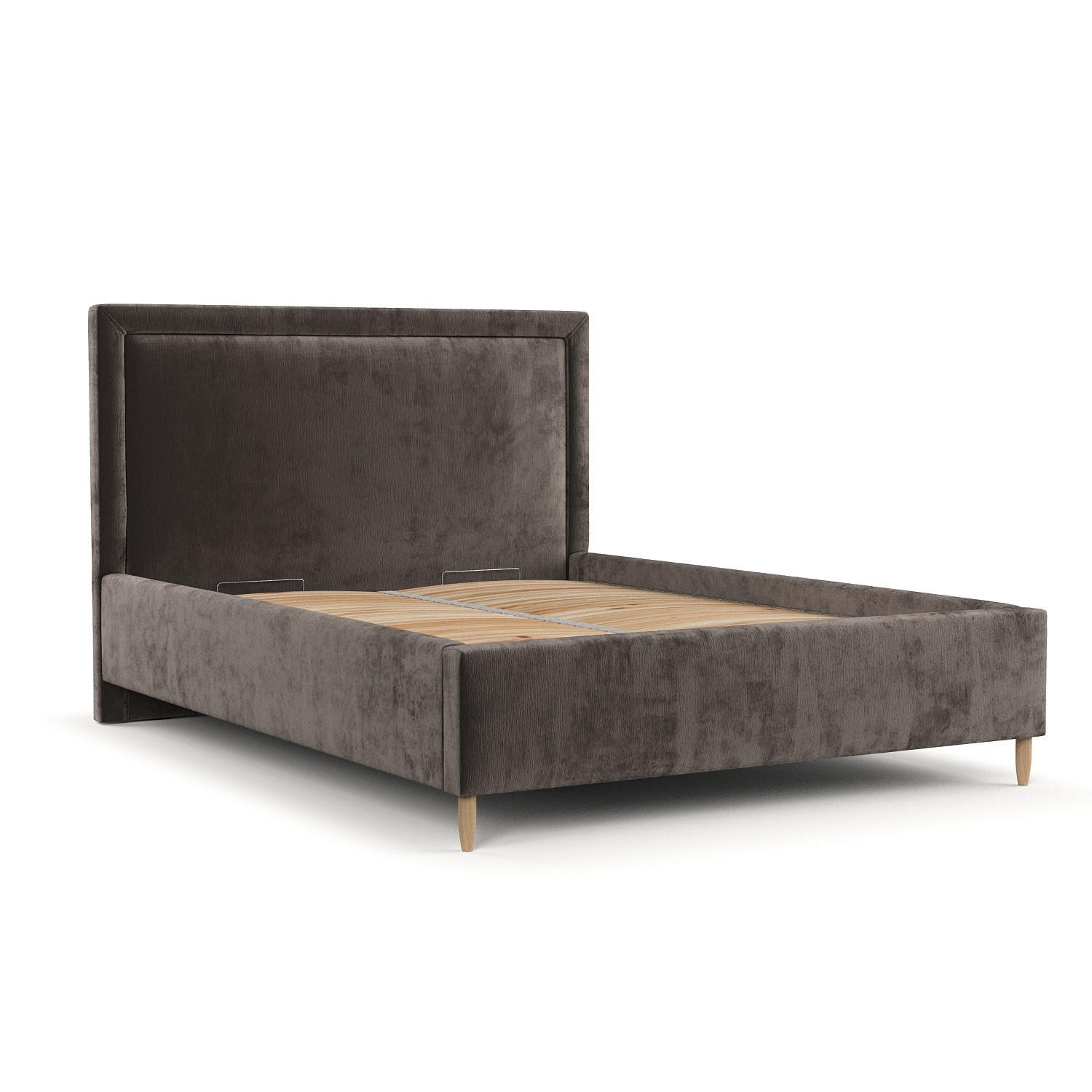 POLSTERBETT Vega 160/200 cm Braun im Lotta Stoff - Naturfarben/Braun, Holz/Holzwerkstoff (160/200cm) - AltaBeds