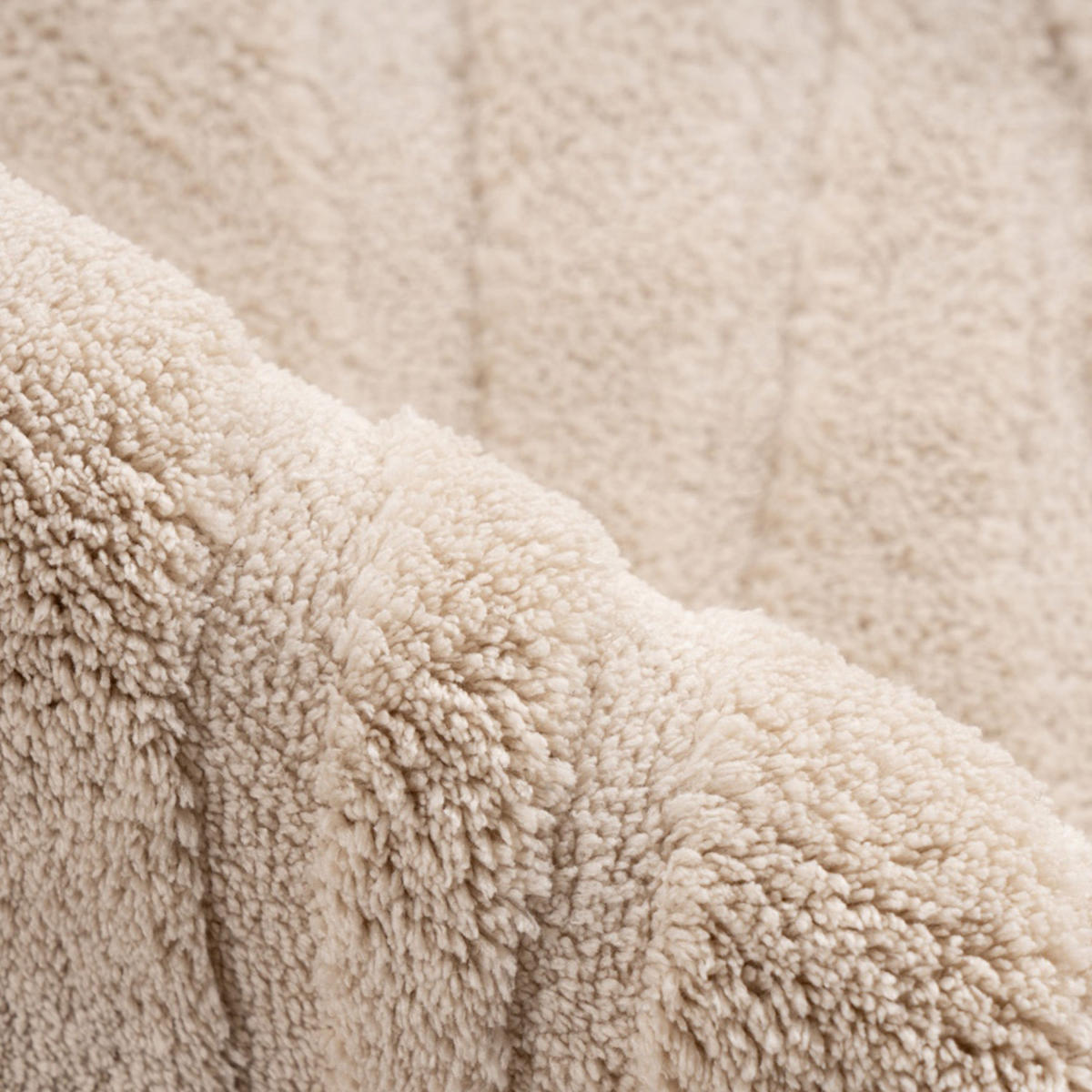 BADTEPPICH Waschbar Bath Waves 400 Beige 40x60 cm - Beige, Textil (40/60cm) - carpet city