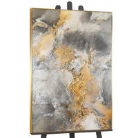 GEMÄLDE Harmonie von Gold und Silber Schattenfugenrahmen Gold 120x80 cm - Goldfarben, Holz (120/80cm) - YS-art gallery