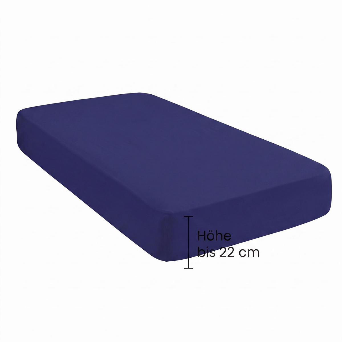 SPANNBETTTUCH Basic Jersey saphir, 90x190 cm - 100x200 cm - Dunkelblau, Textil (100/200cm) - biberna