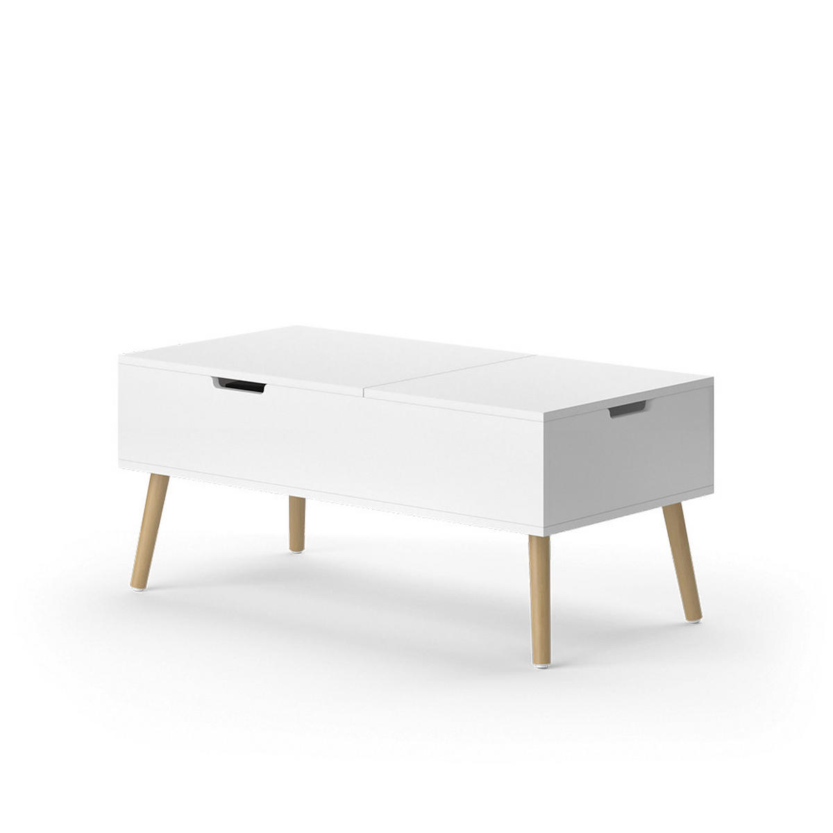 COUCHTISCH Riga Weiß 100 x 44 cm ausziebar - Weiß, Holzwerkstoff (50/100/44cm) - Vicco