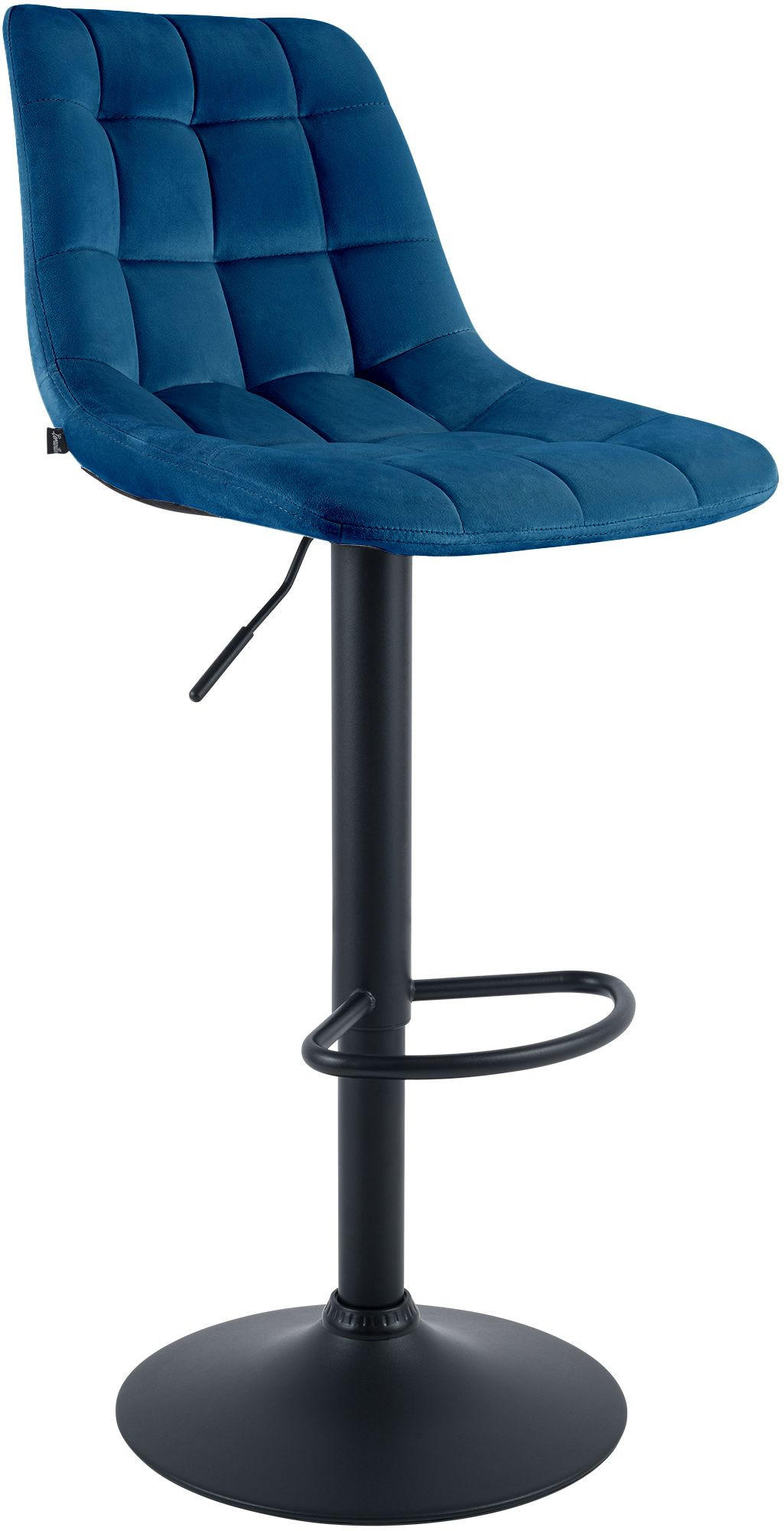 BARHOCKER Samt Blau - Blau/Schwarz, Textil/Metall (44/108/50cm) - CLP