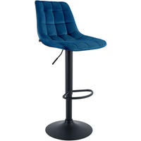 BARHOCKER Samt Blau - Blau/Schwarz, Textil/Metall (44/108/50cm) - CLP