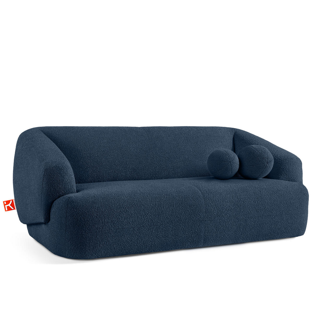 EINZELSOFA VIRA, Marineblau, Bouclé - Schwarz/Dunkelblau, Holz/Holzwerkstoff (210/84/100cm) - KONSIMO®