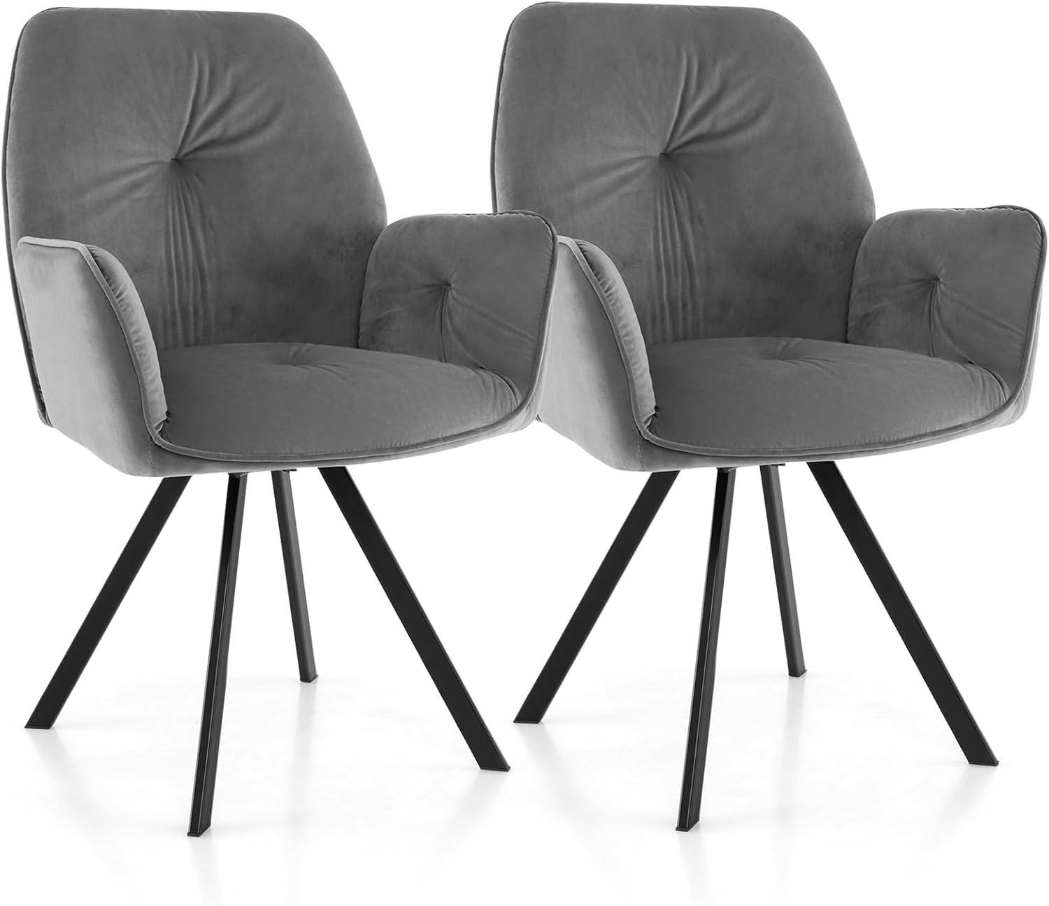 OTÁČAVÁ STOLIČKA 87 cm, sivá (sada 2 ks) - sivá, textil (63/87/59cm) - COSTWAY