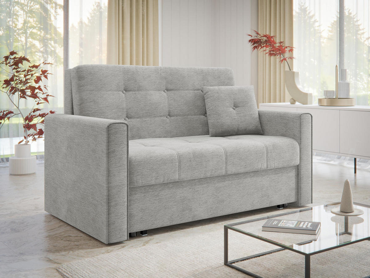 SCHLAFSOFA Viva Lux II - Hellgrau, Holz/Textil (133/85/98cm) - MIRJAN24