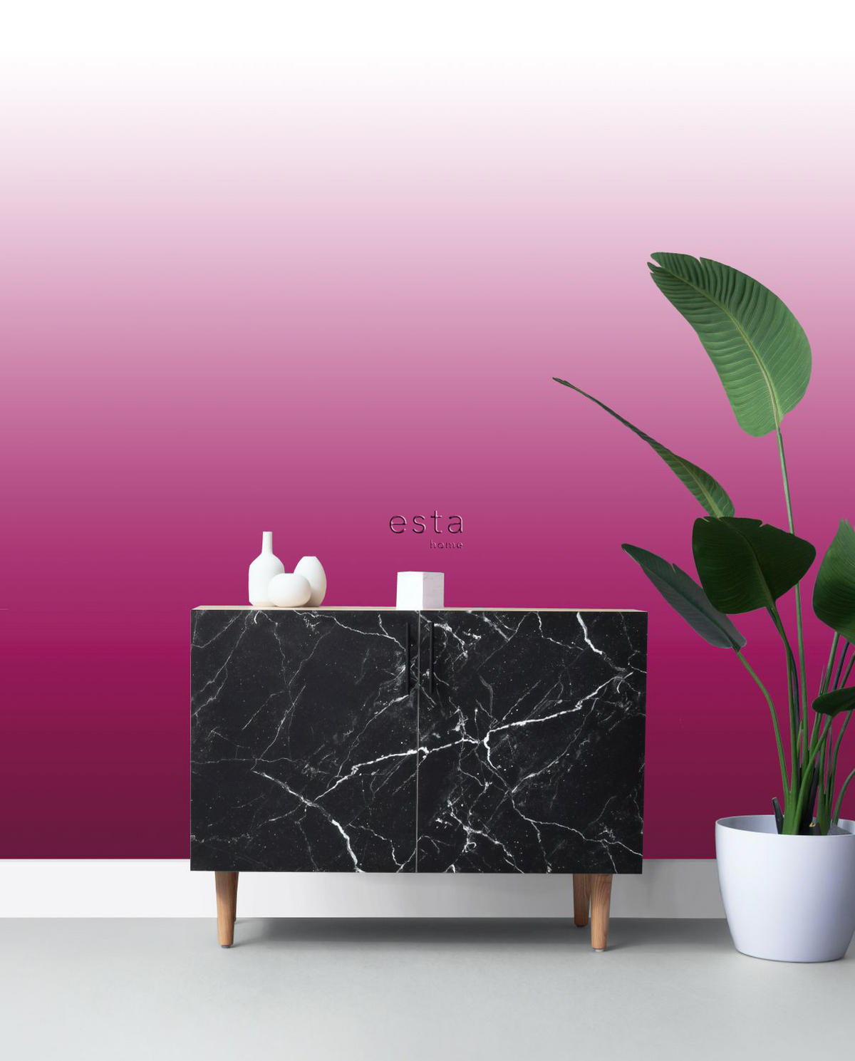 FOTOTAPETE Dip-Dye Muster 100 x 279 cm - Pink, Papier (100/279cm) - ESTAhome