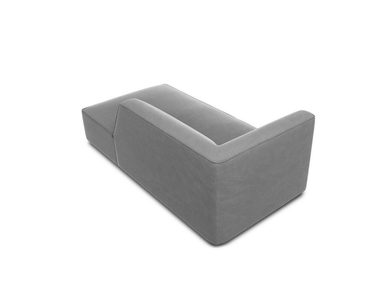CHAISELONGUE rechts Ruby aus Samt grau - Grau, Textil (93/69/180cm) - Micadoni