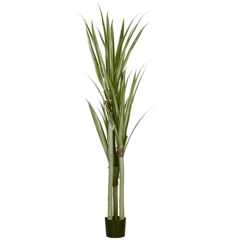 KUNSTPFLANZEN Yucca 17/17/190 cm grün aus Kunststoff pflegeleicht - Grün, Kunststoff (190cm) - OKWISH