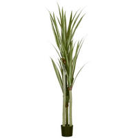 KUNSTPFLANZEN Yucca 17/17/190 cm grün aus Kunststoff pflegeleicht - Grün, Kunststoff (190cm) - OKWISH