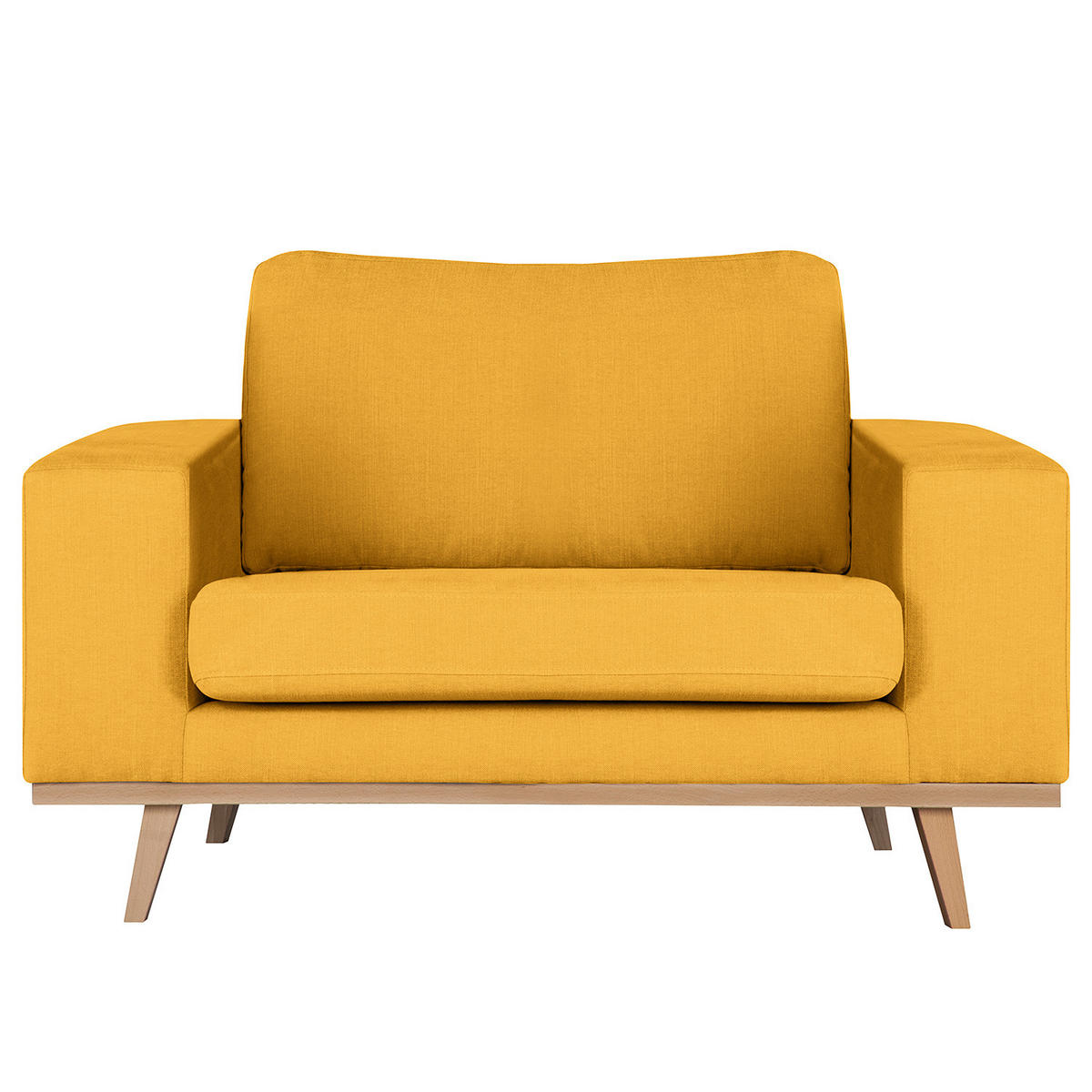 SESSEL - Gelb/Buchefarben, Textil (122/81/88cm) - home24