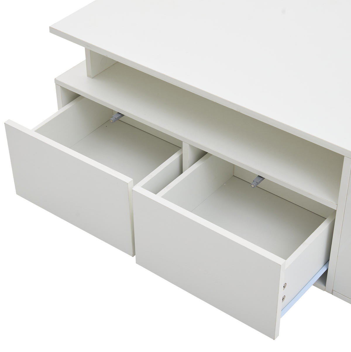 COUCHTISCH aus Spanplatte 100x50x35 cm Weiß mit LED-Beleuchtung und Stauraum - Weiß, Holzwerkstoff (100/50/35cm) - IVMEU