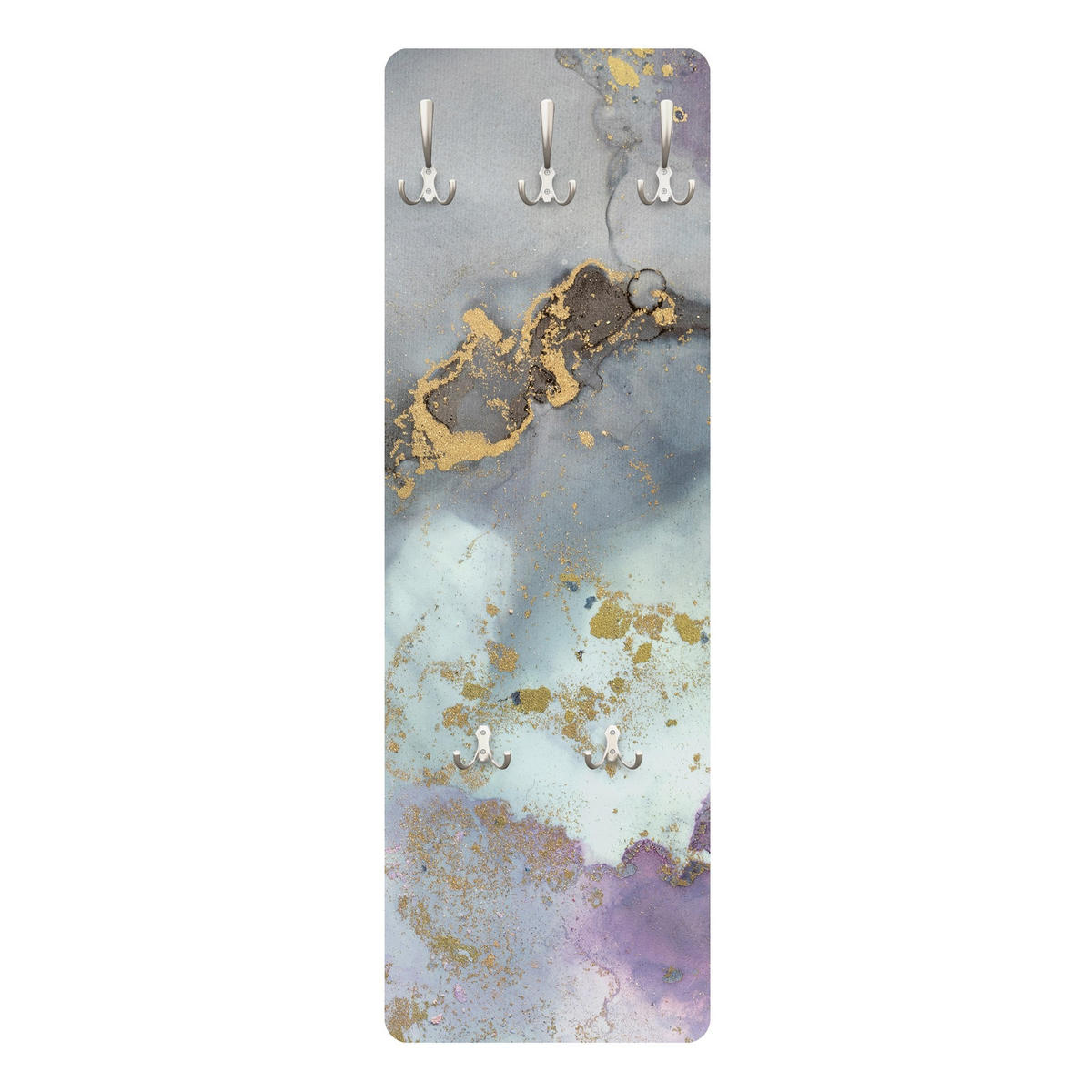 WANDGARDEROBE - Farbexperimente Marmor Regenbogen und Gold 34/105 cm - Multicolor, Holzwerkstoff (34/105/1.6cm) - Bilderwelten