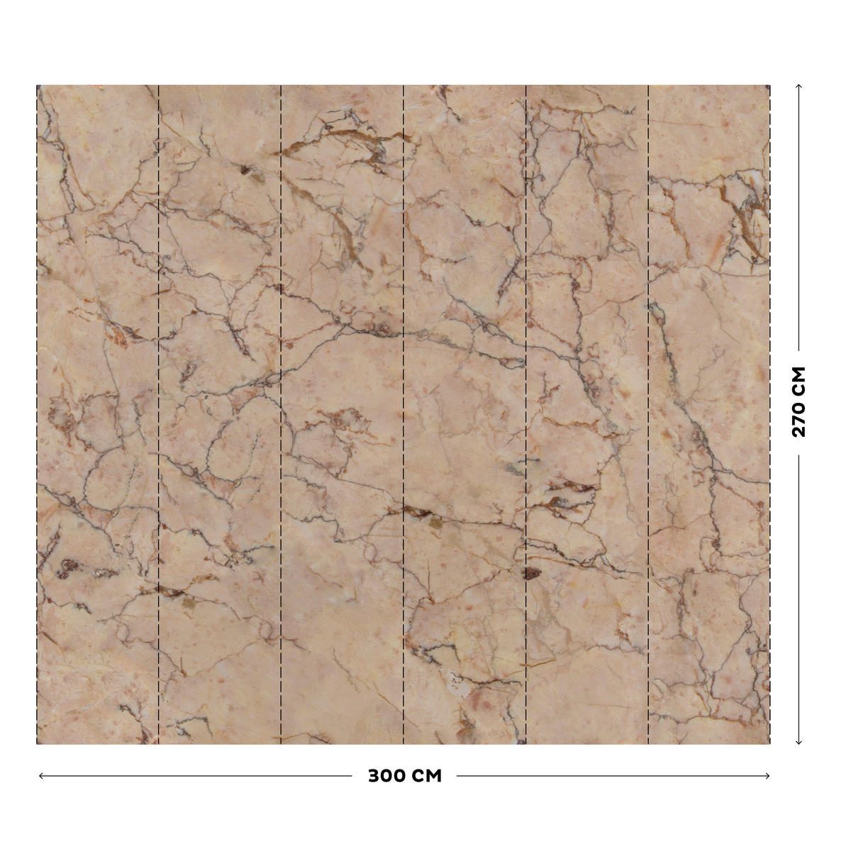 FOTOTAPETE - Marmor - Rosa - Pink, Papier/Kunststoff (300/270cm) - LOOKS by W.Joop