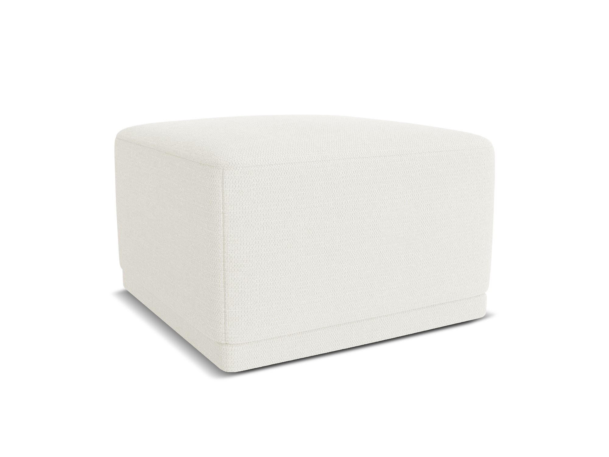 POUF Chenille Stoff Weiß - Schwarz/Weiß, Kunststoff/Textil (65/40/65cm) - Makamii
