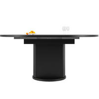 ESSTISCH 118/158/76,8 cm Schwarz aus MDF mit Ausziehfunktion - Schwarz, Holzwerkstoff (118/118/76.8cm) - OKMYHOME