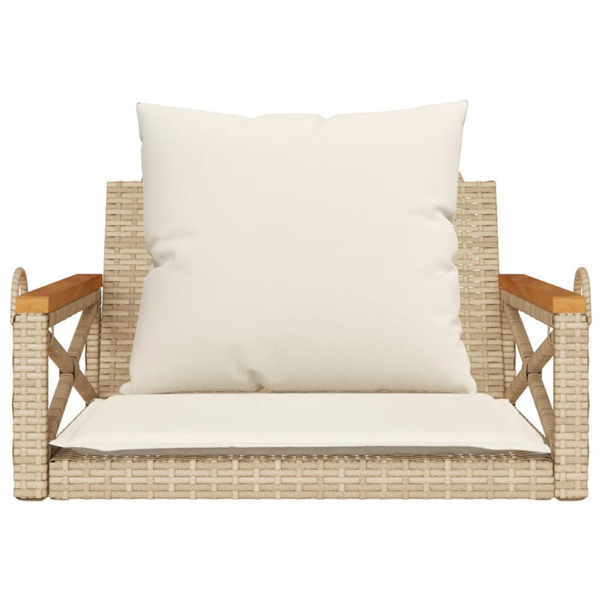 HÄNGESESSEL mit Kissen Beige 63x62x40 cm Poly Rattan - Beige, Kunststoff (63/40/62cm) - furnicato