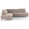 ECKSOFA London Greige Velours - Taupe/Schwarz, Textil/Metall (274/203cm) - Selsey