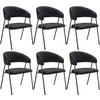 ARMLEHNENSTUHL 6er Set Bedano 60 x 58 x 85 cm schwarz - Schwarz, Kunststoff (60/85/58cm) - tectake
