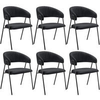 ARMLEHNENSTUHL 6er Set Bedano 60 x 58 x 85 cm schwarz - Schwarz, Kunststoff (60/85/58cm) - tectake