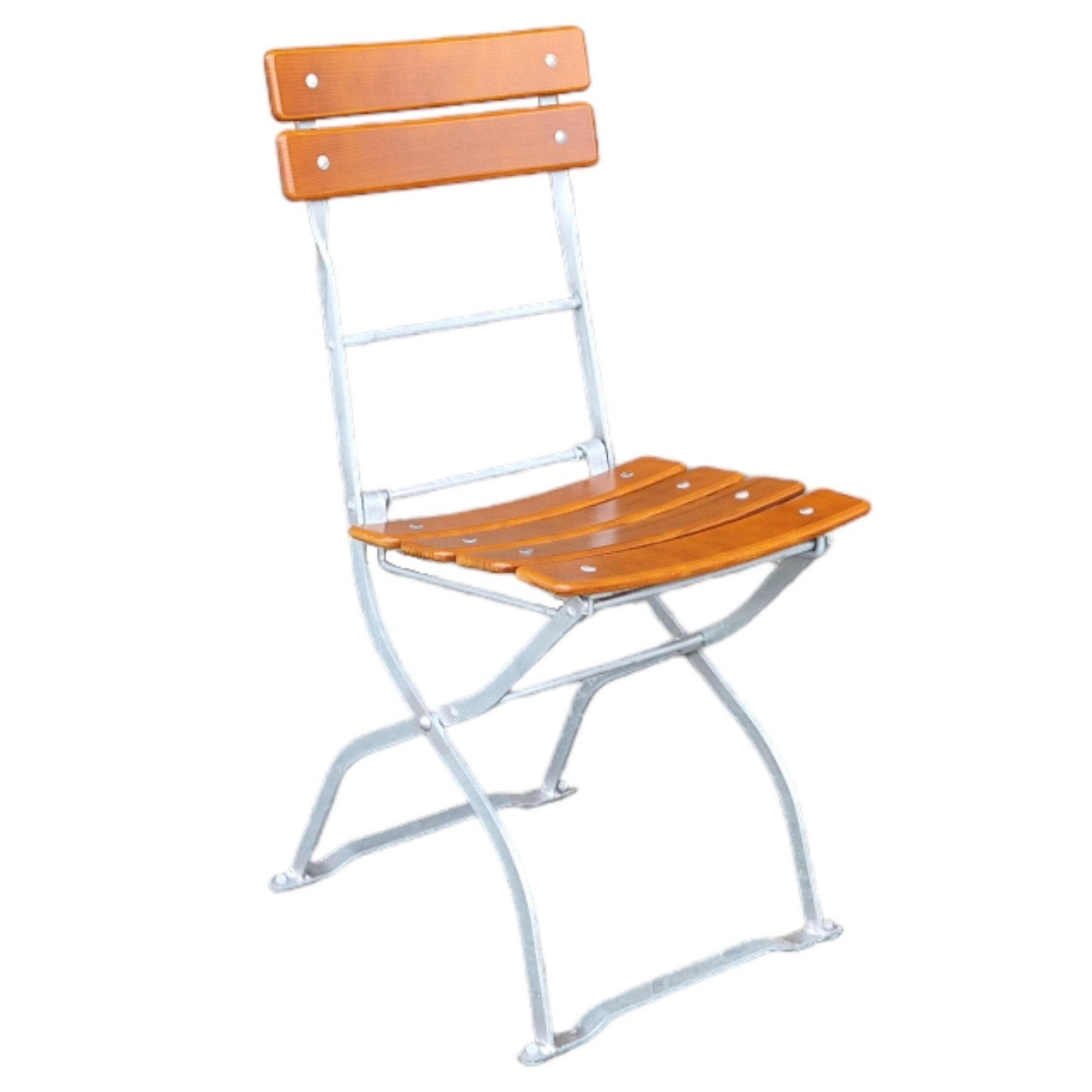 BIERGARTENSTUHL BERGWIESE 1-Sitzer 89x35x40cm Eschenholz Silber/Braun - Braun, Holz (40/89/35cm) - CHEFGASTRO