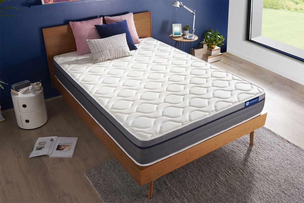 MATRATZE Actiflex zen Taschenfederkern und Memory-Schaum 120 x 200 cm h1 - Weiß, Textil (120/200cm) - ACTISOM