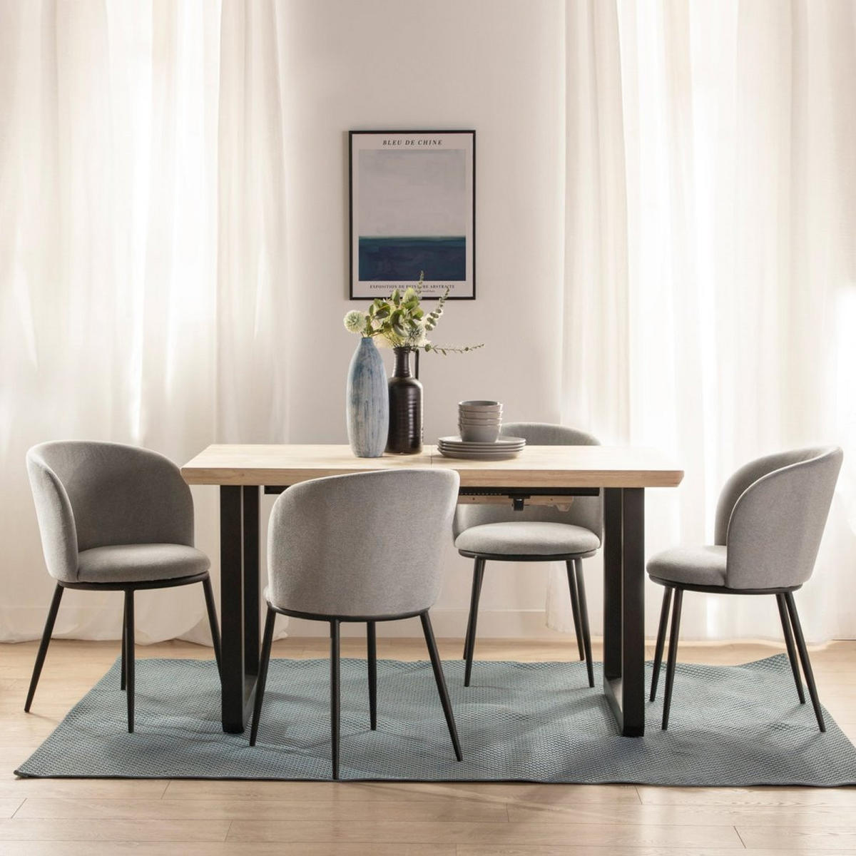 ESSZIMMERSTUHL Nolan Grau 51 cm x 80 cm - Grau, Textil (51/80/57cm)