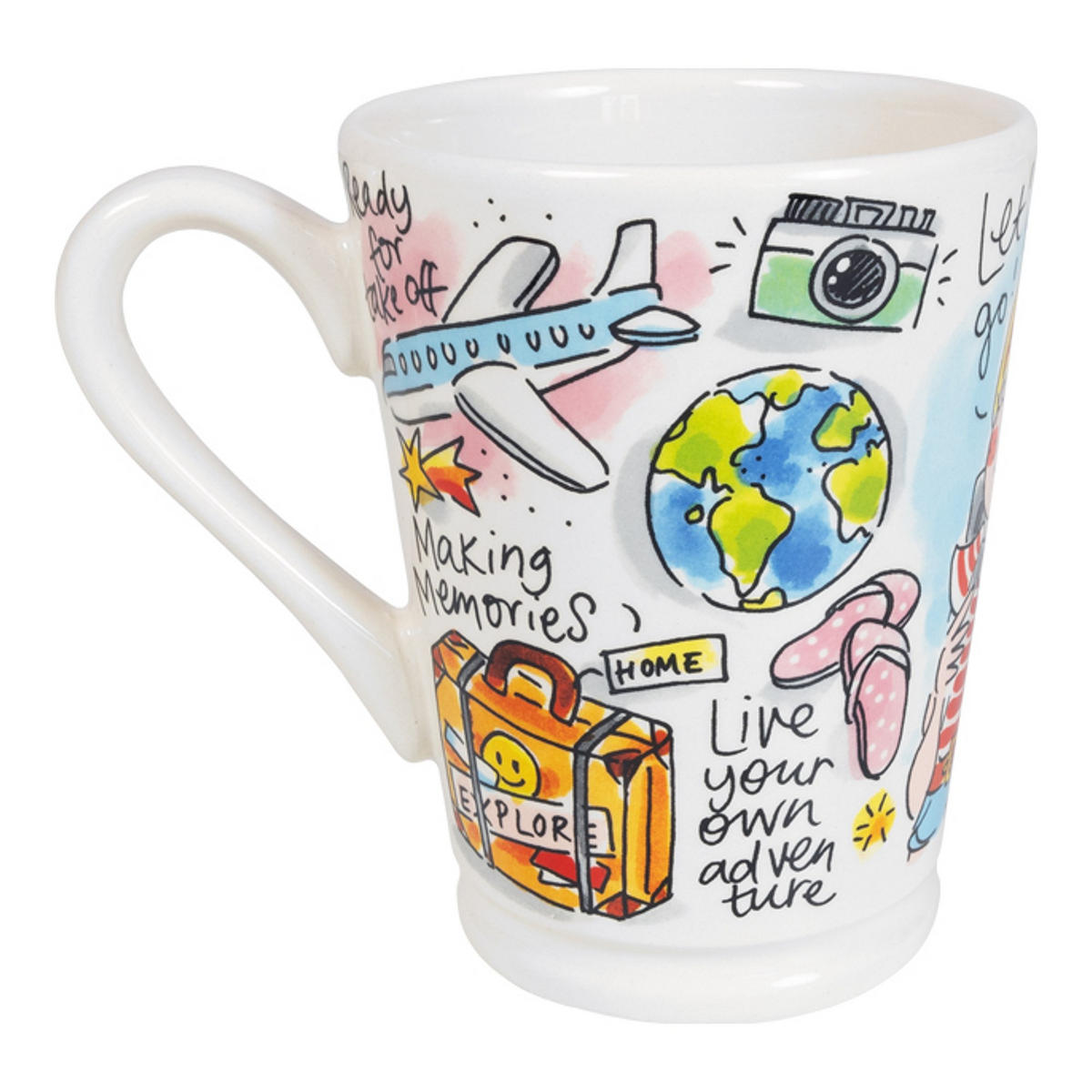 XL-BECHER Liebe zum Reisen in Bunt - 500 ml - Multicolor, Keramik (0.5L) - Blond Amsterdam