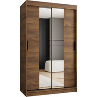 ŠATNÍ skříň s posuvnými dveřmi 200/120/62 2dveřová - černá/hnědá, dřevo/plast (120/200/62cm)
